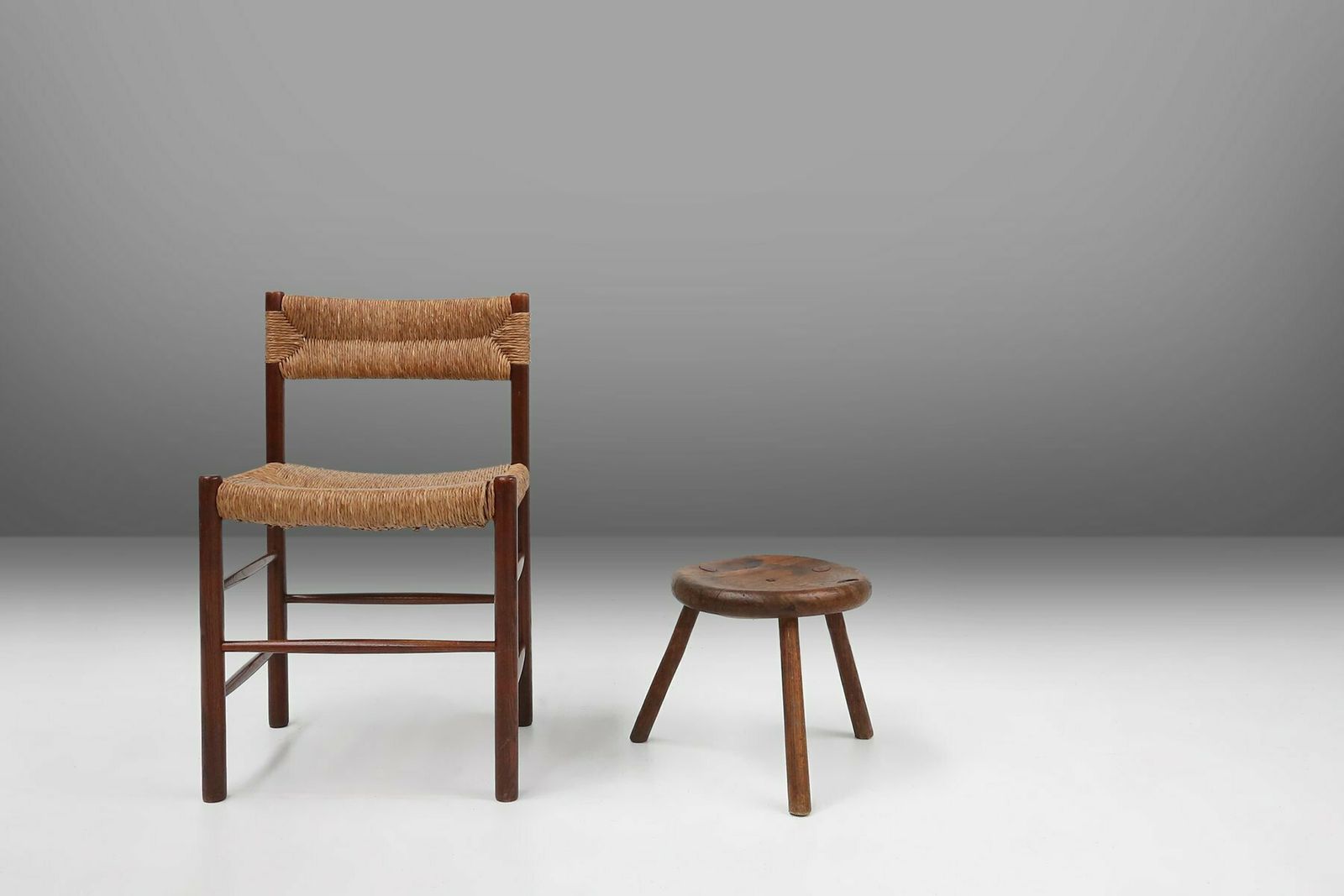 Hand Carved Wood Tripod Stool, France, 1900s photo furniture