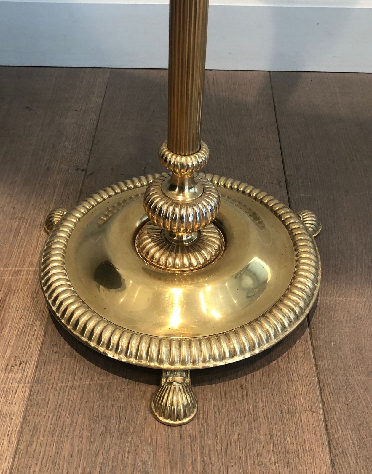 Neoclassical Style Parquet Floor Lamp In Brass In The Style Of Maison Jansen photo vinterior