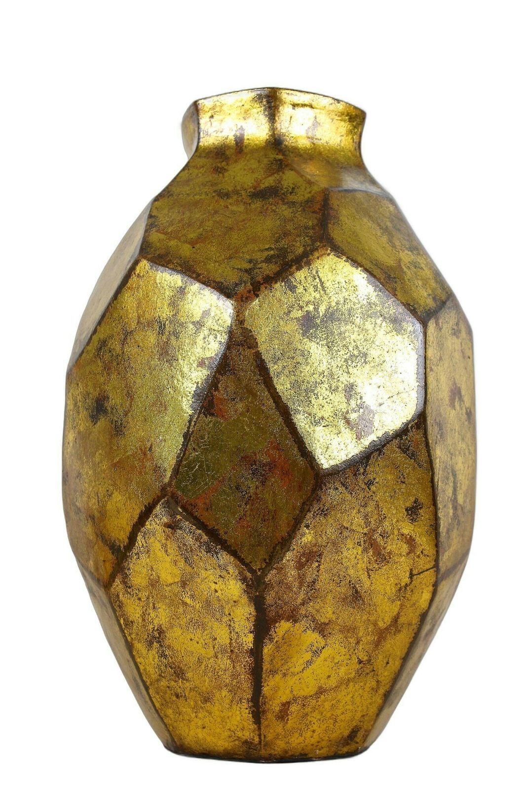 Golden Contemporary Ceramic Vase, Organic Modern Style, New 2024 photo vinterior
