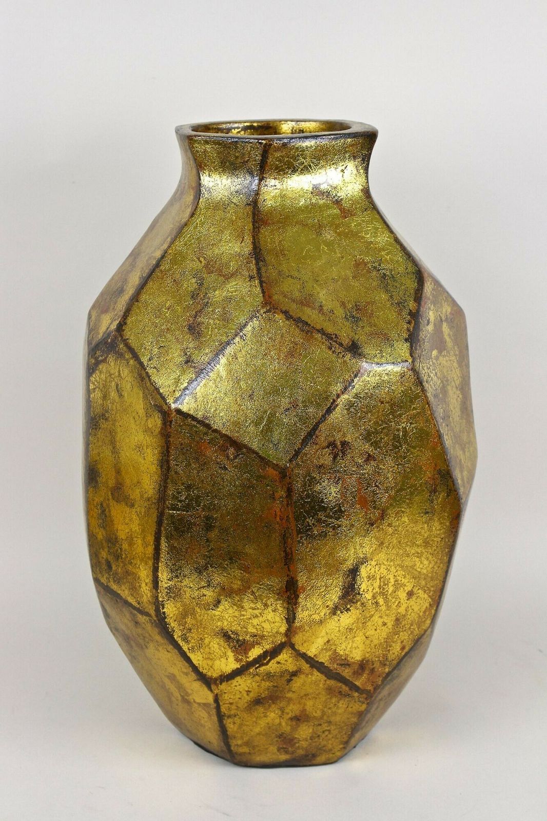 photo furniture Golden Contemporary Ceramic Vase, Organic Modern Style, New 2024