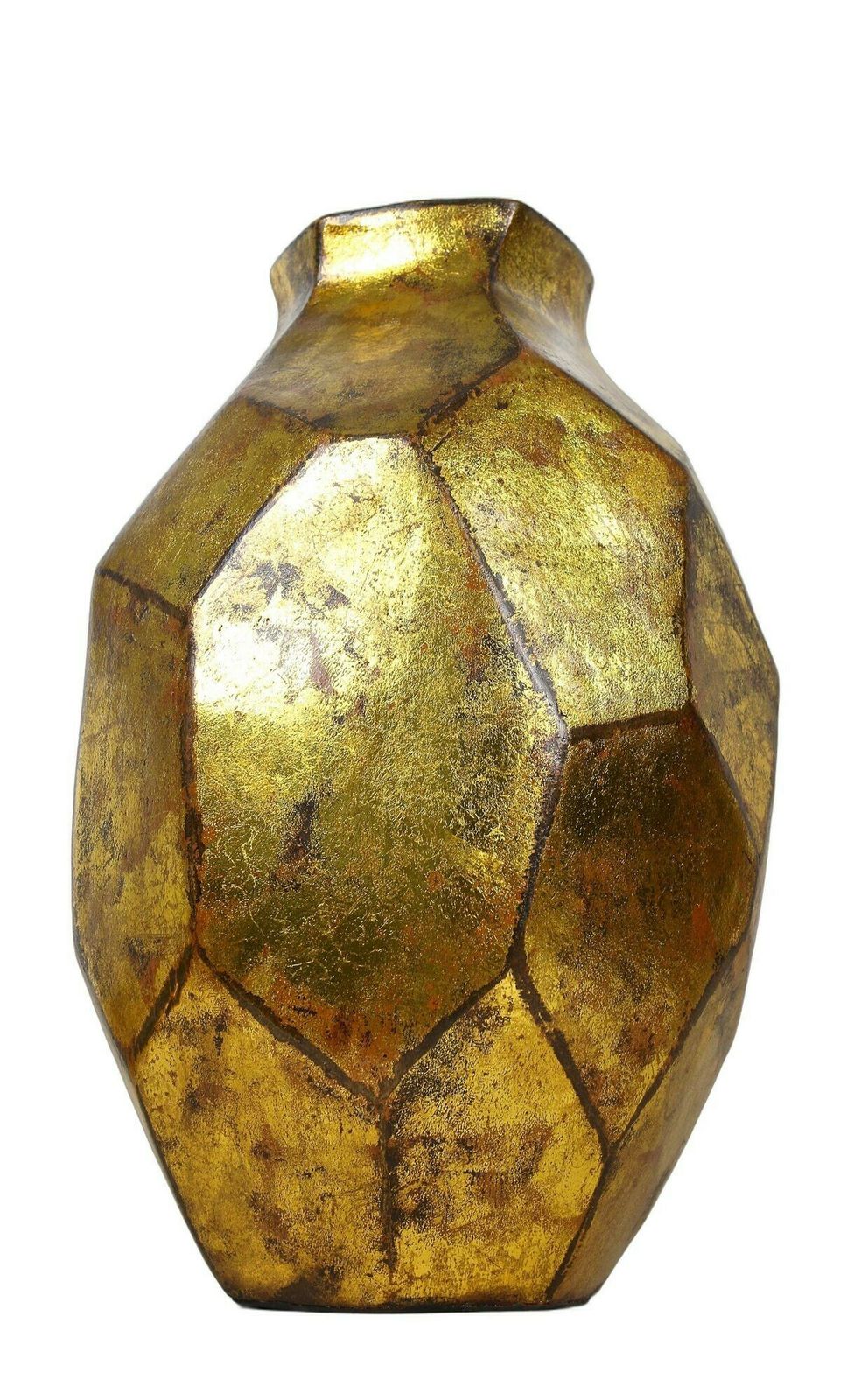 photo for sale Golden Contemporary Ceramic Vase, Organic Modern Style, New 2024