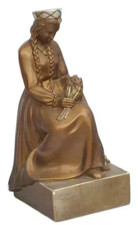 Gypsum Figure A Woman In Latvian National Costume