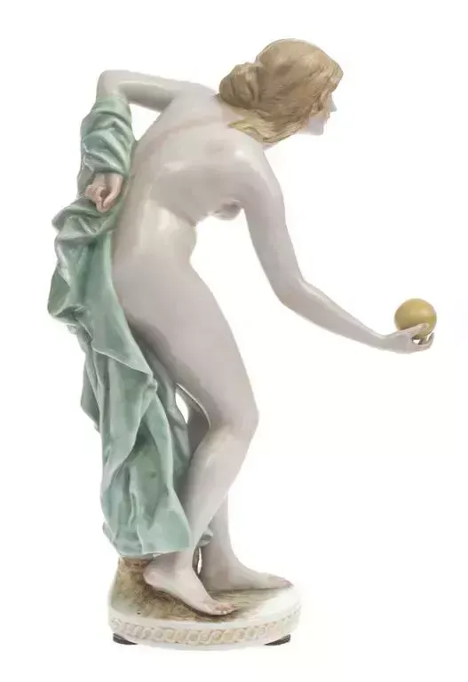 Porcelain Figurine A Woman Who Plays With The Ball photo furniture