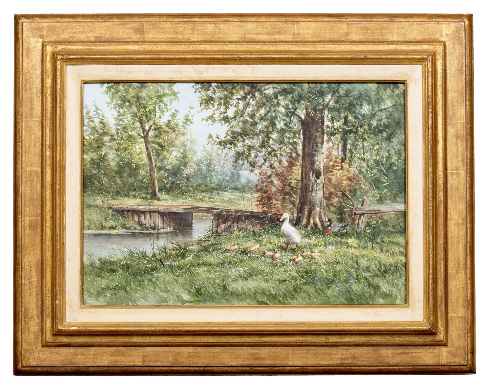 Constant David Ludovic Artz (Paris 1870 – 1951 Soest)   'Family Of Ducks'