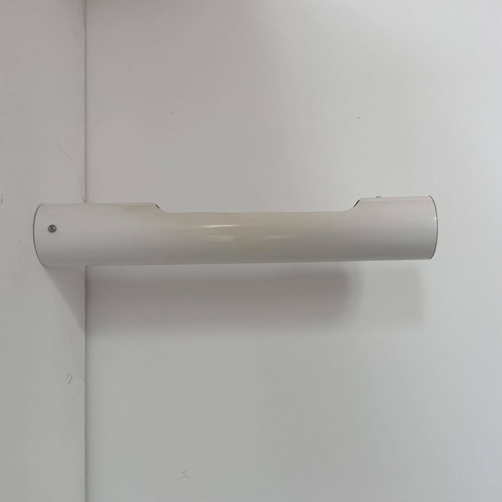 Vintage Tubular Wall Light In White Lacquered Metal, France 1970 photo 228.0