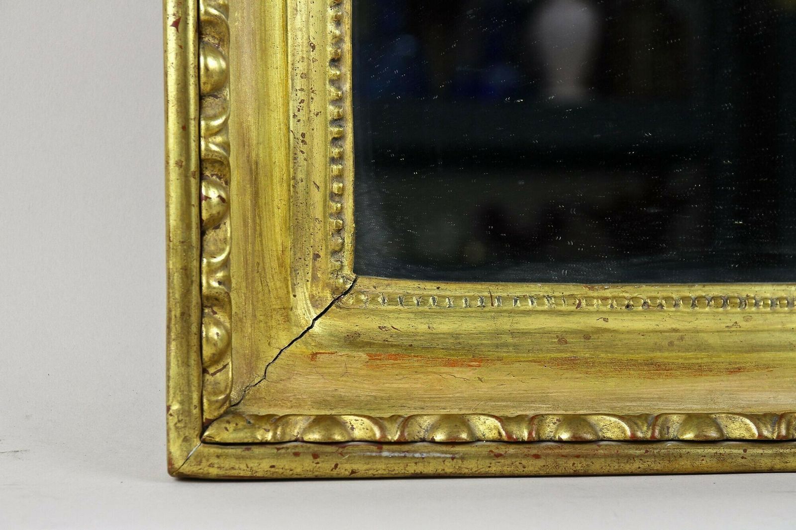 19th Century Golden Biedermeier Mirror With Bulls Eye Bars, Austria Ca. 1830 photo vintage