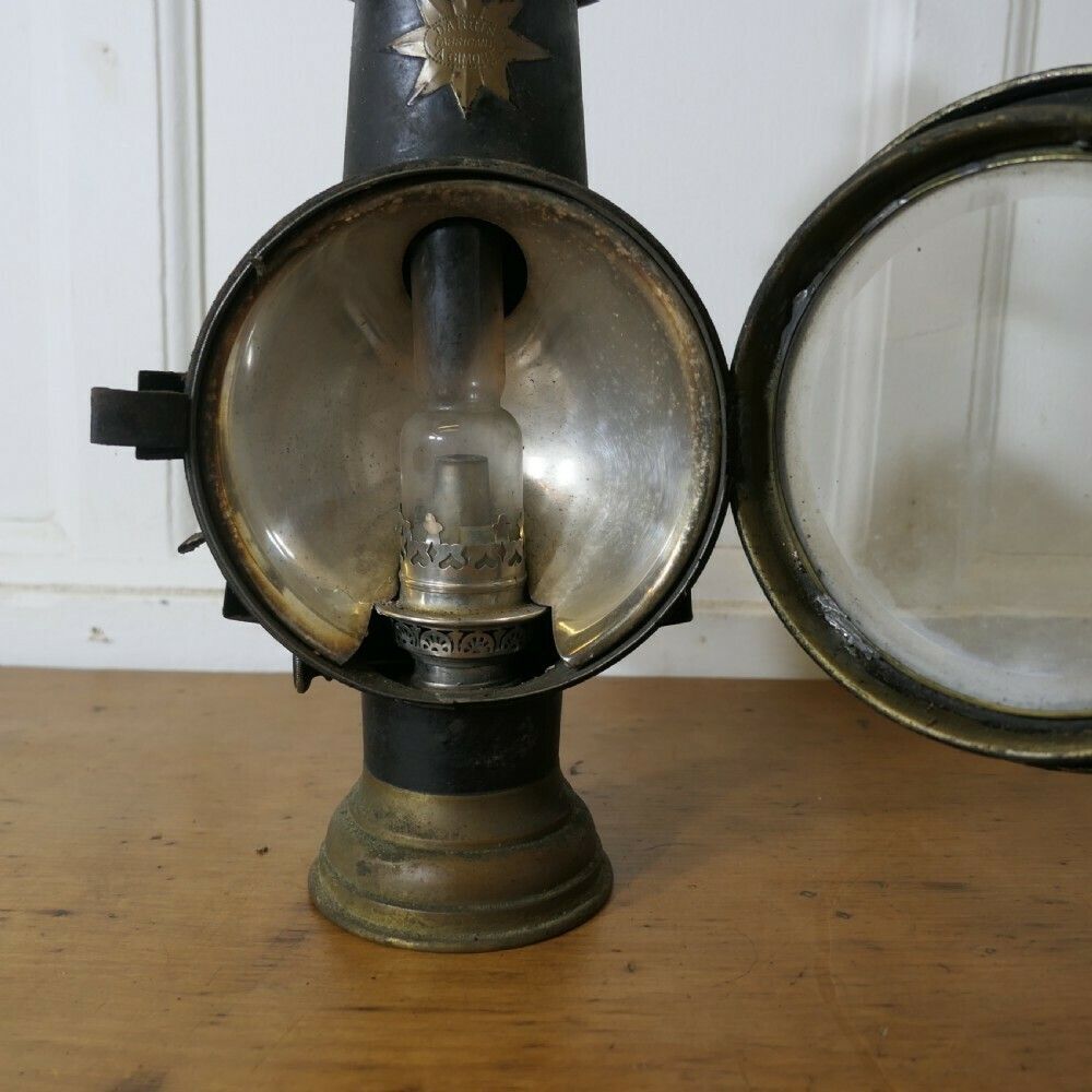 A Superb Pair Of French Brass And Iron Carriage Lamps, By Daris photo vinterior
