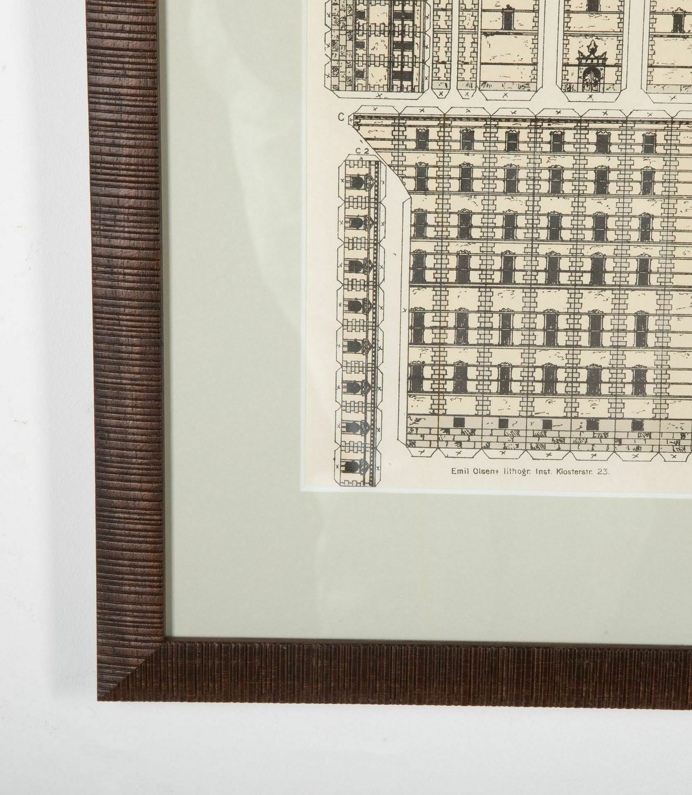 20th Century Architect Plans Of A Frederiksborg Castle, Denmark photo Art