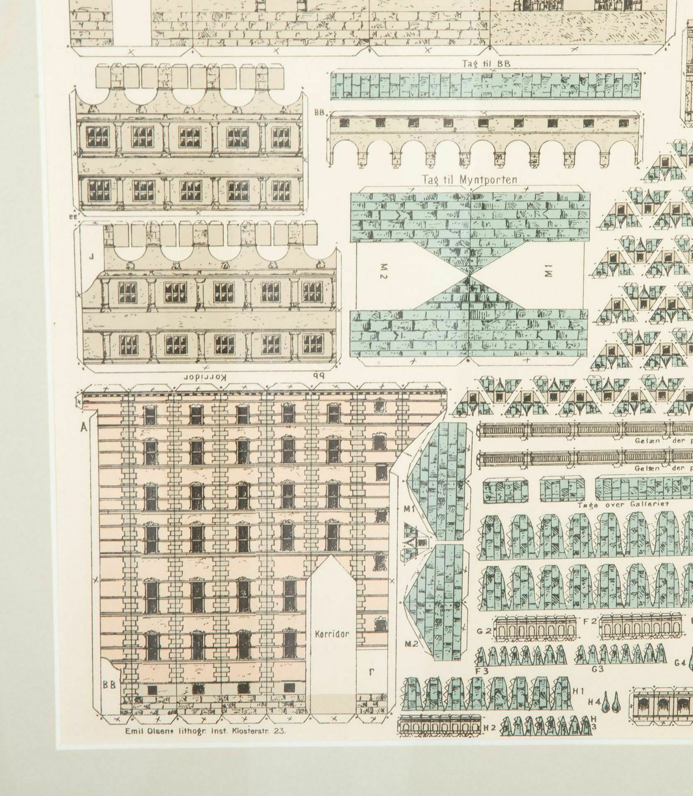 photo for sale 20th Century Architect Plans Of A Frederiksborg Castle, Denmark
