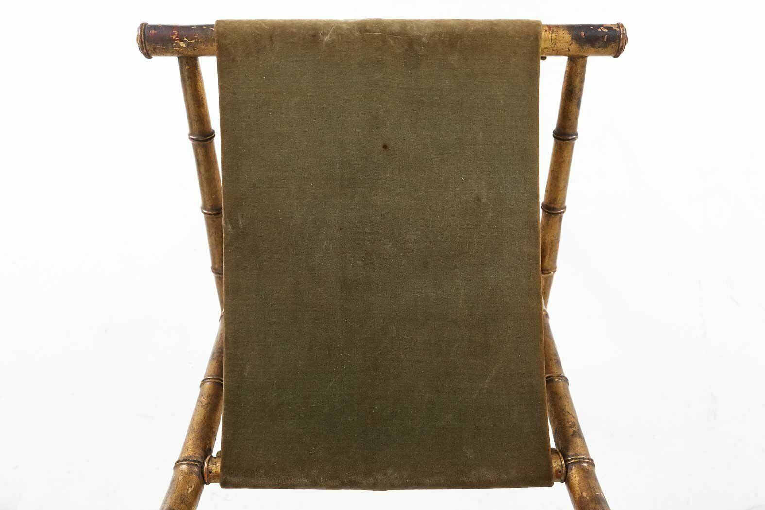 photo for sale Fabric Folding Chair, 1850s, 1800s
