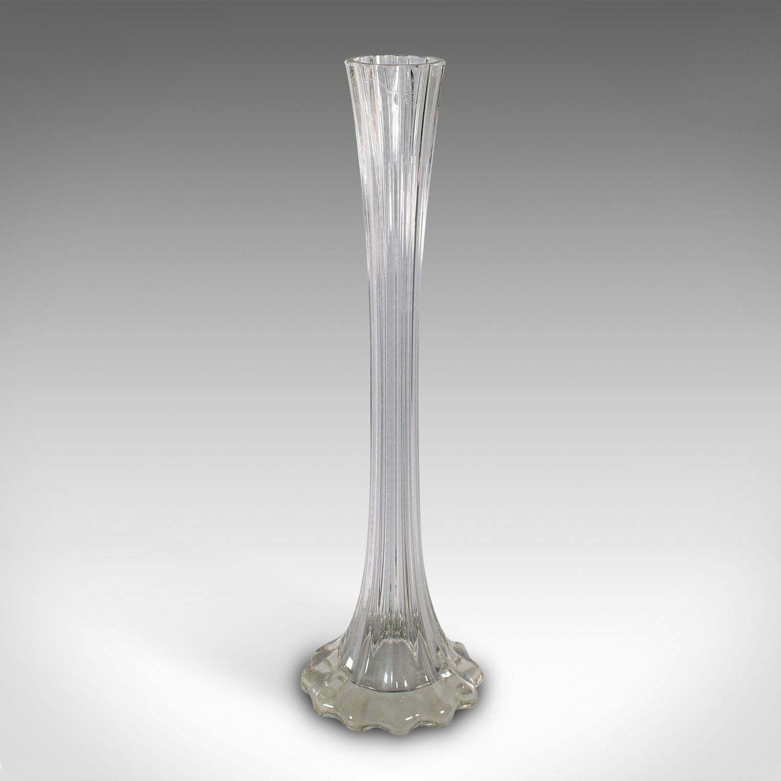 2' Tall Vintage Lily Vase, French, Glass, Flower Sleeve, Mid Century, Circa 1950 photo for sale