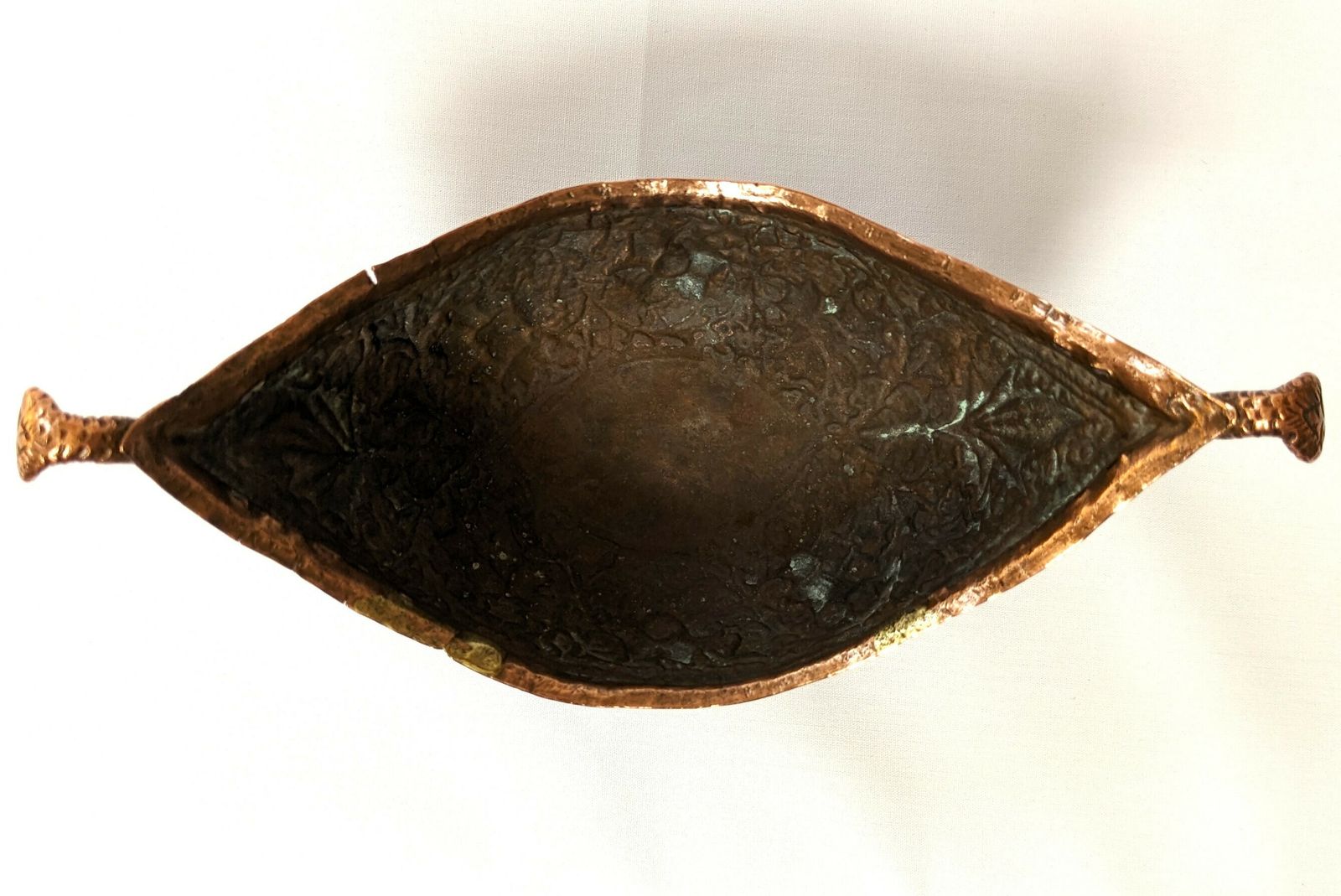 Antique Islamic Copper Kashkul Begging Bowl From Kashmir photo 330.0
