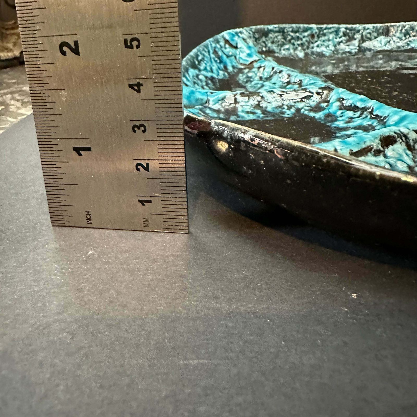 Incredible ‘Vallauris’ 1960’s Entre Plates Fantastic Crusty Turquoise Pair (2) photo Home Decor