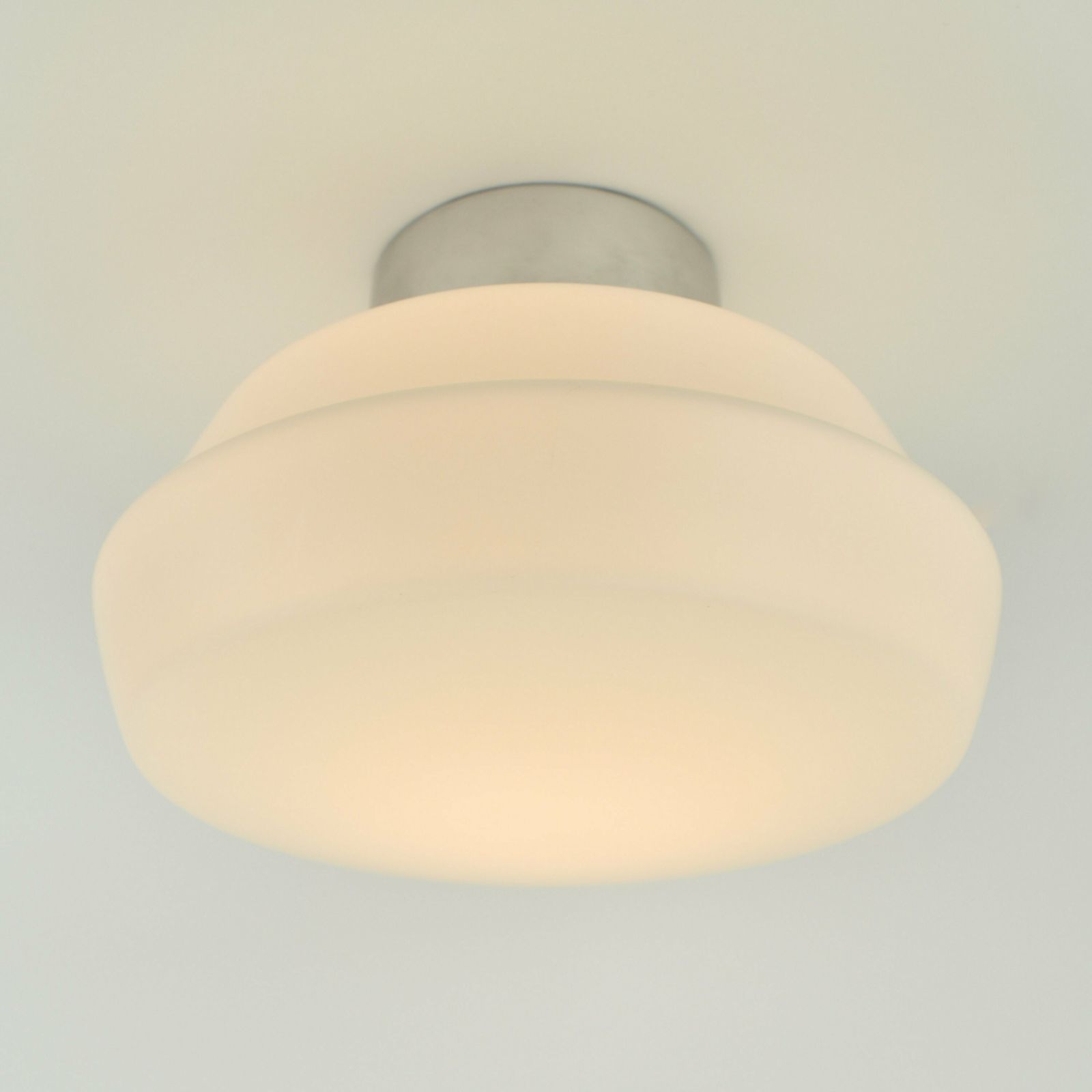 Art Deco Plafondlamp Bauhaus Mid Century Modern | Wit Gesatineerd Glas Aluminium Badkamerlamp Modernistisch Minimalistisch Jaren 1930–1950 photo furniture