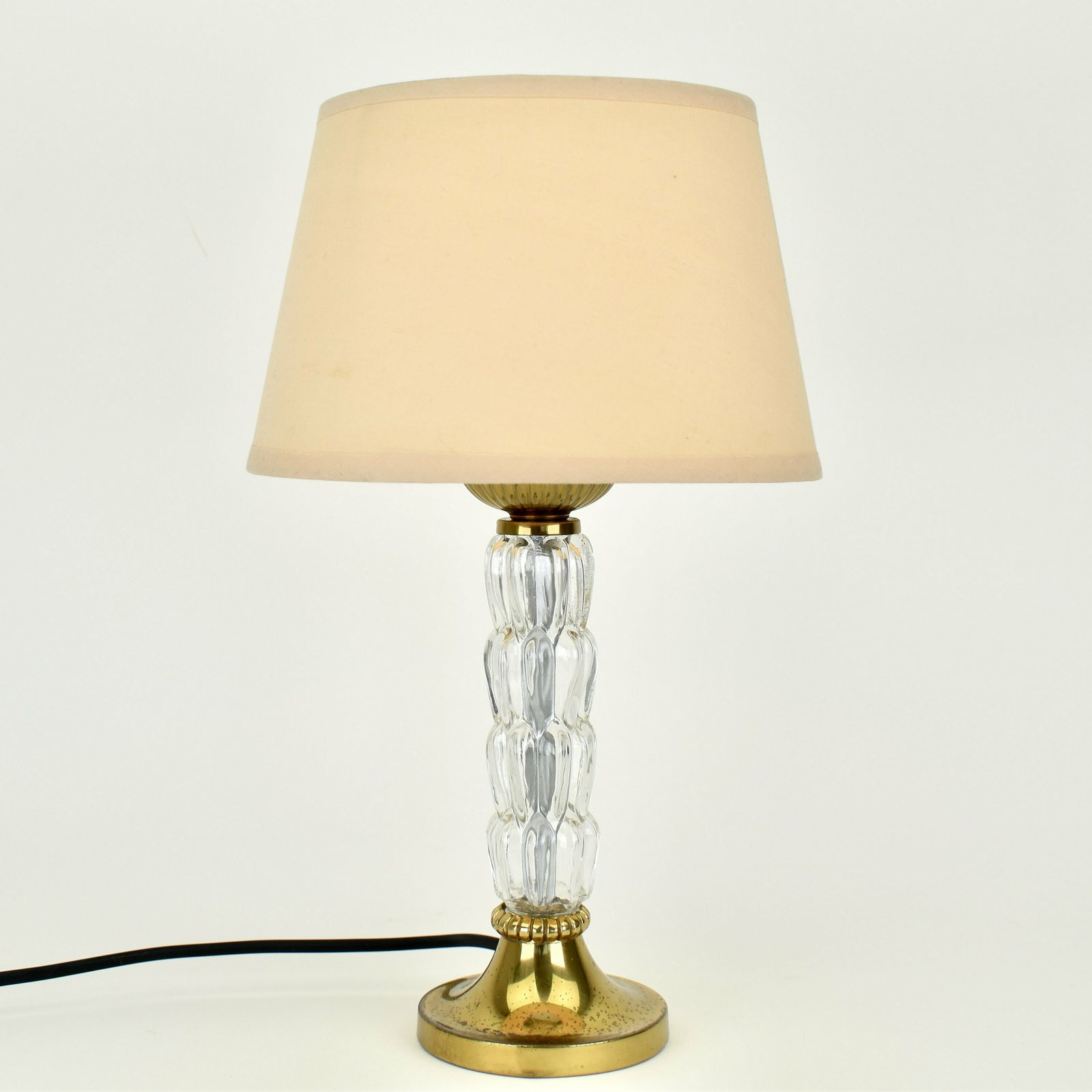 Mid Century Modern Tafellamp Met Bubbelglas En Messing | Vintage Helena Tynell Hollywood Regency Mcm Atomic Age Orrefors Fagerlund Retro photo vinterior