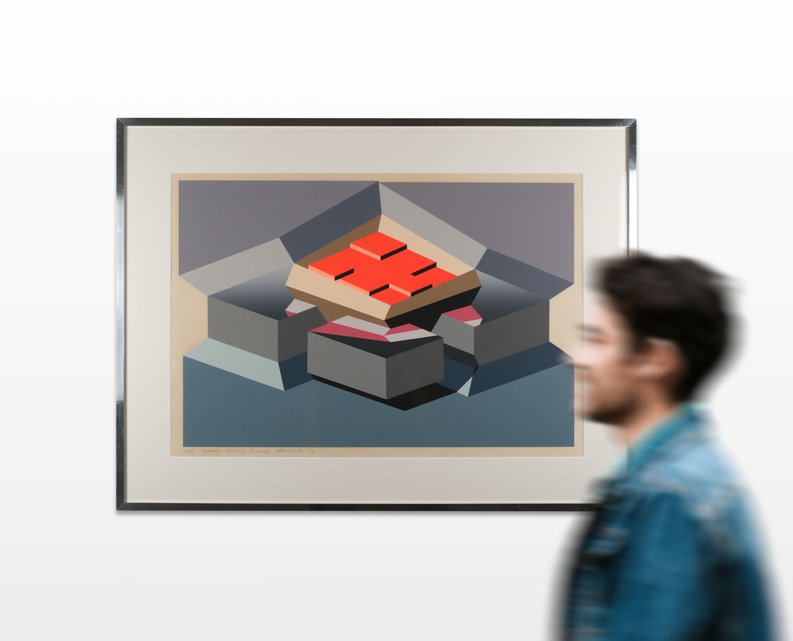 photo for sale Michael Challenger "Divisable" Op Art Geometric Screenprint, Artist's Proof, 1972
