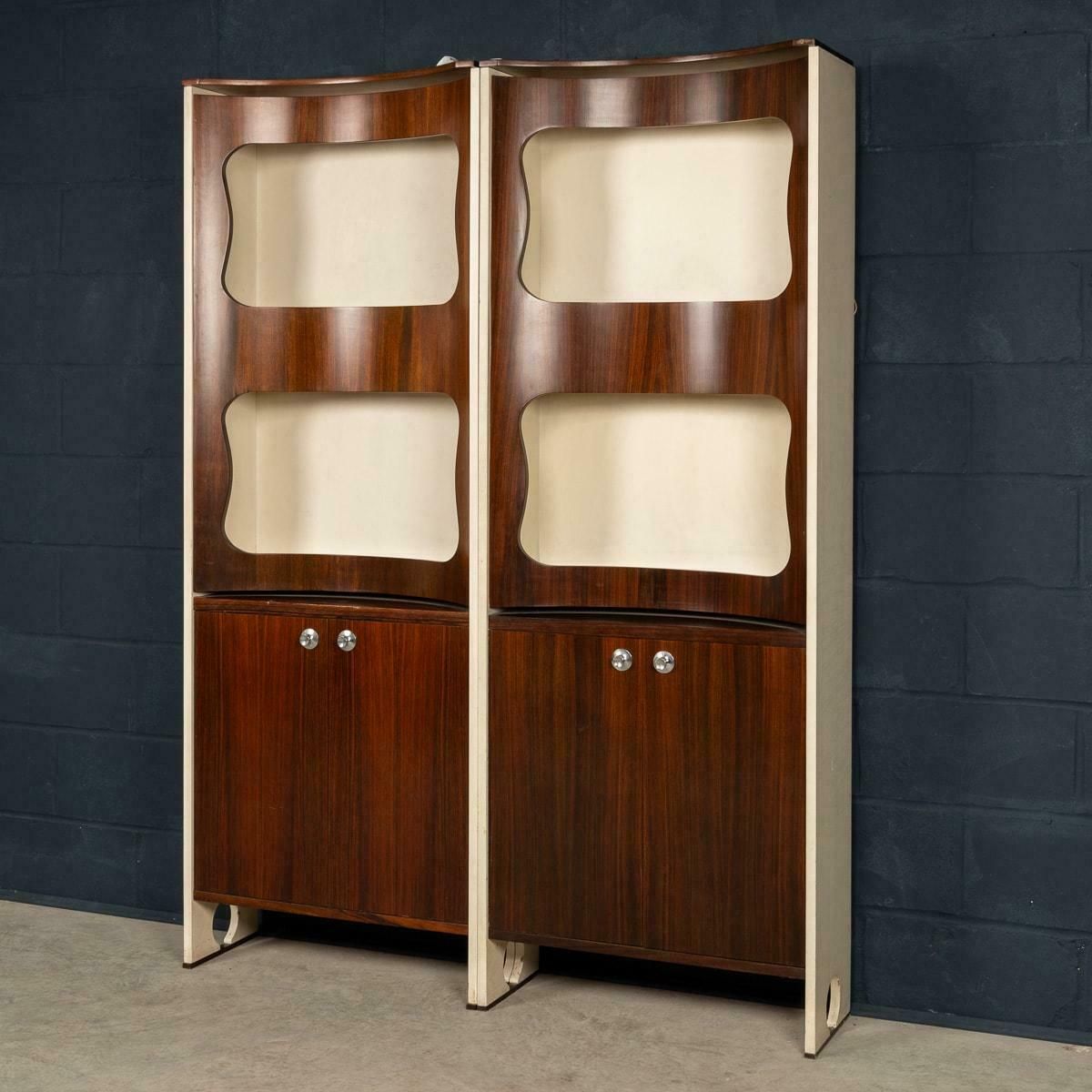 20th Century Italian Standing Dry Bar In Hardwood & Cream Laminate C.1970 photo vintage