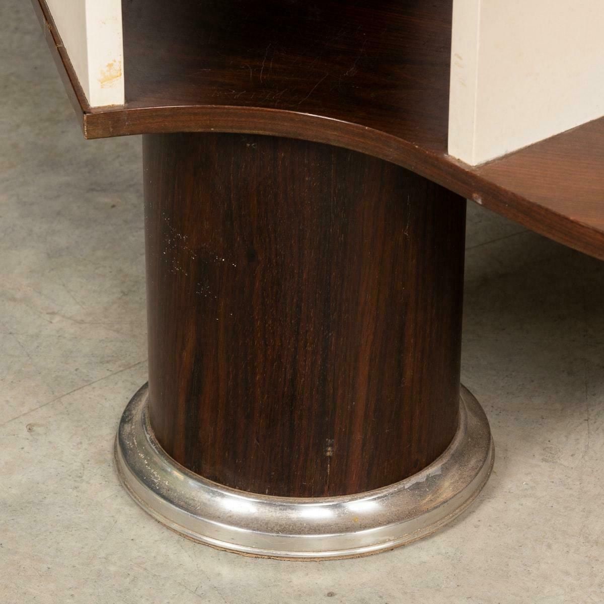 photo buy 20th Century Italian Standing Dry Bar In Hardwood & Cream Laminate C.1970