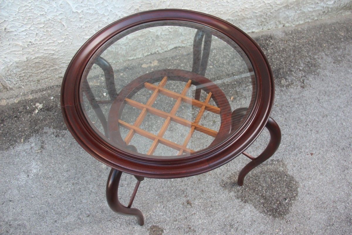 Paolo Buffa Round Italian Coffee Table Mid Century Italian Design 1950 Mahogany photo 2160.0
