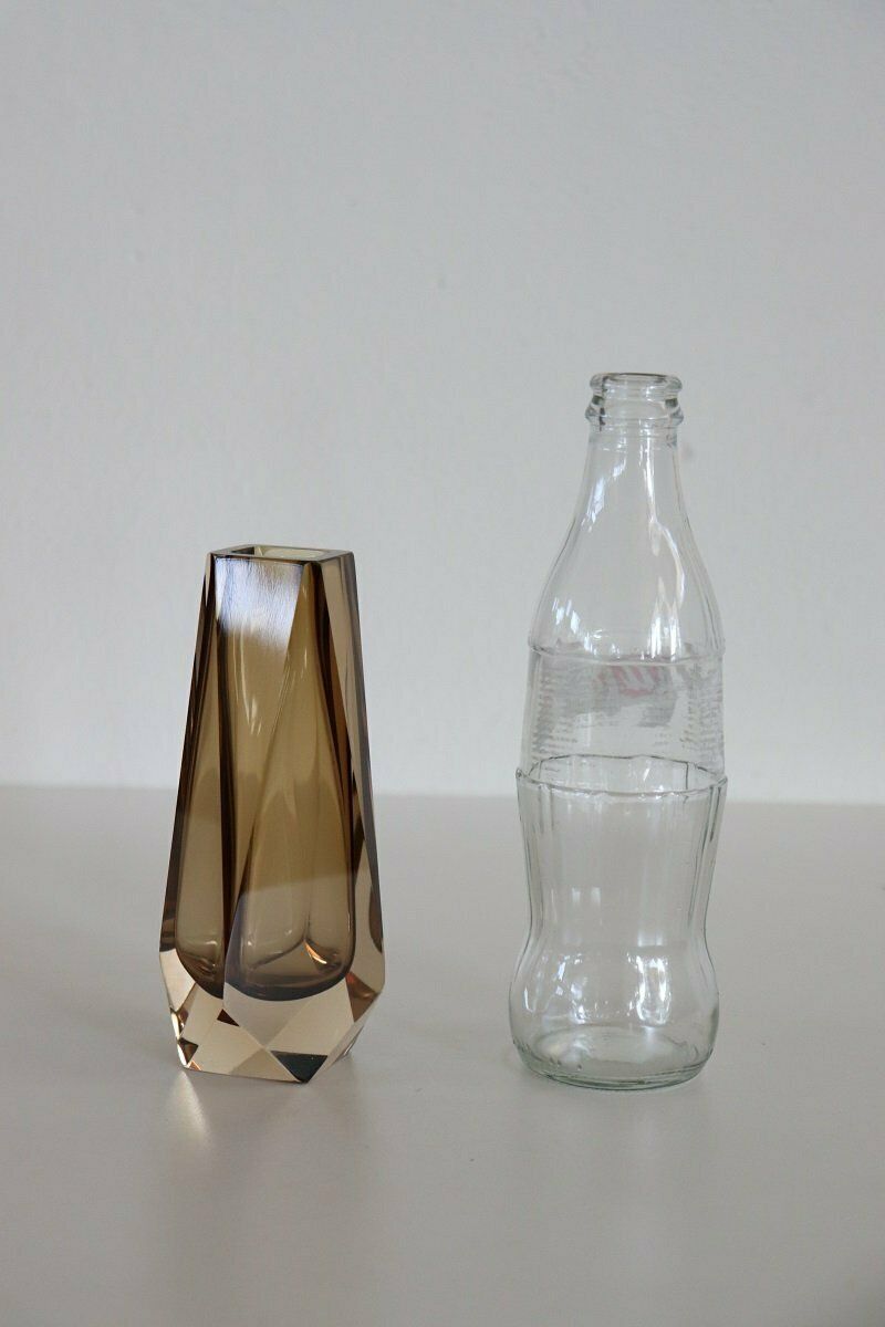 Murano Art Glass Smoked Amber Vase By Alessandro Mandruzzato, 1960s photo buy