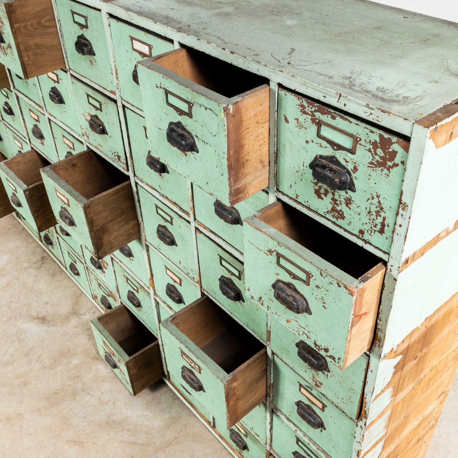 1950’s Very Large French Workshop Drawers – Fifty Four Drawers photo vintage
