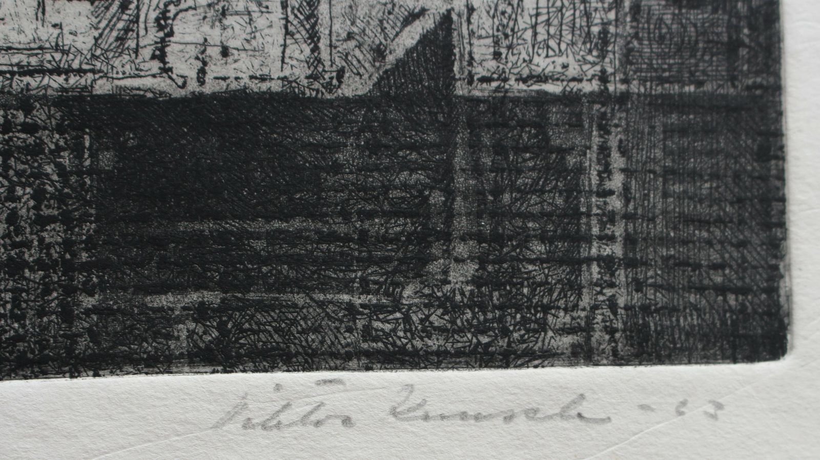Framed  Etching By Viktor Kuusela Signed And Dated photo Art