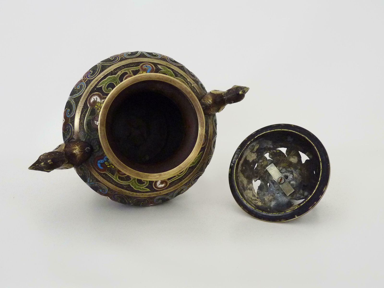 photo furniture Important Incense Burner, Bronze And Cloisonné, Late 19th Century