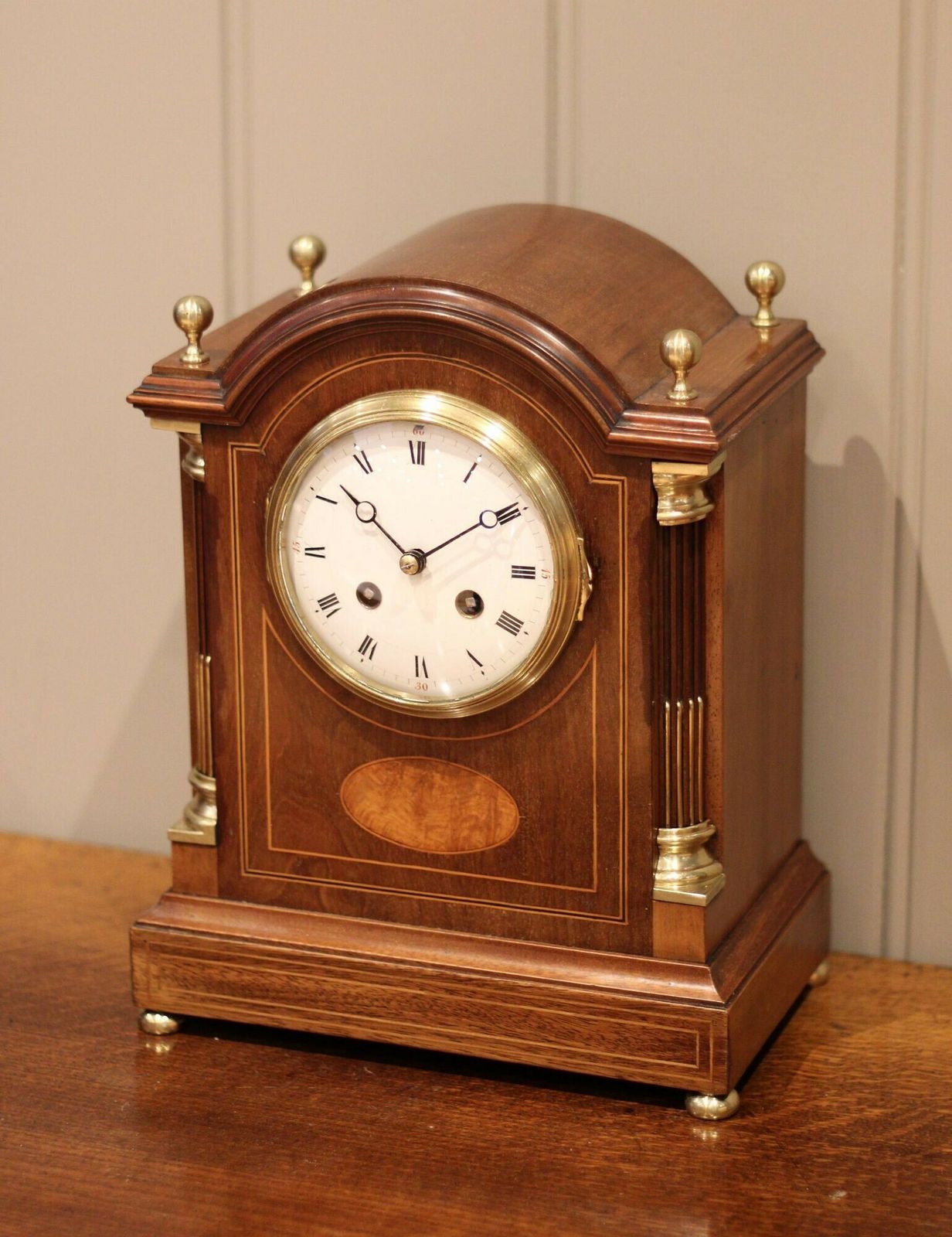 Mahogany And Inlay Arch Top Bracket Clock photo furniture