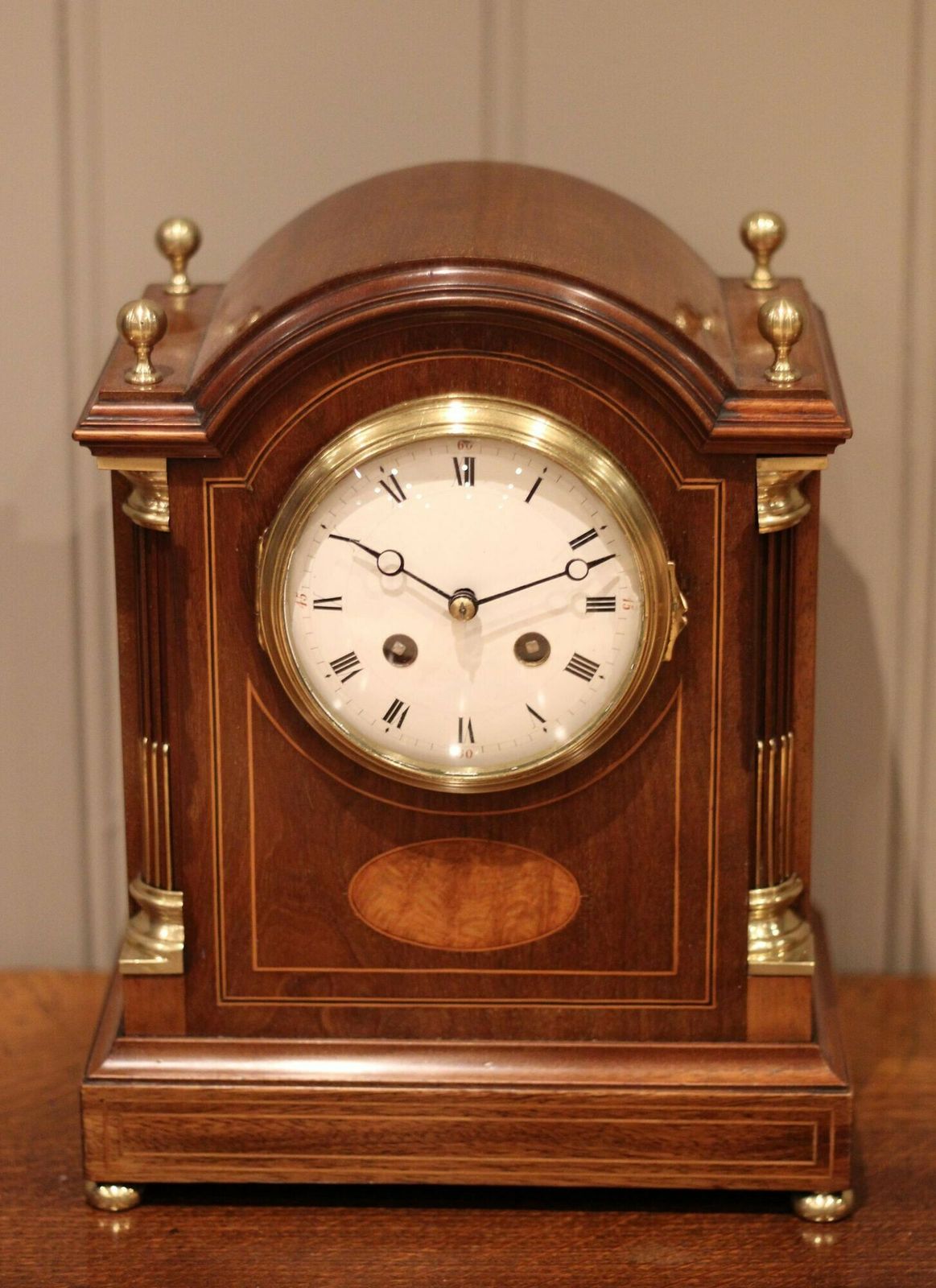 Mahogany And Inlay Arch Top Bracket Clock photo Home Decor