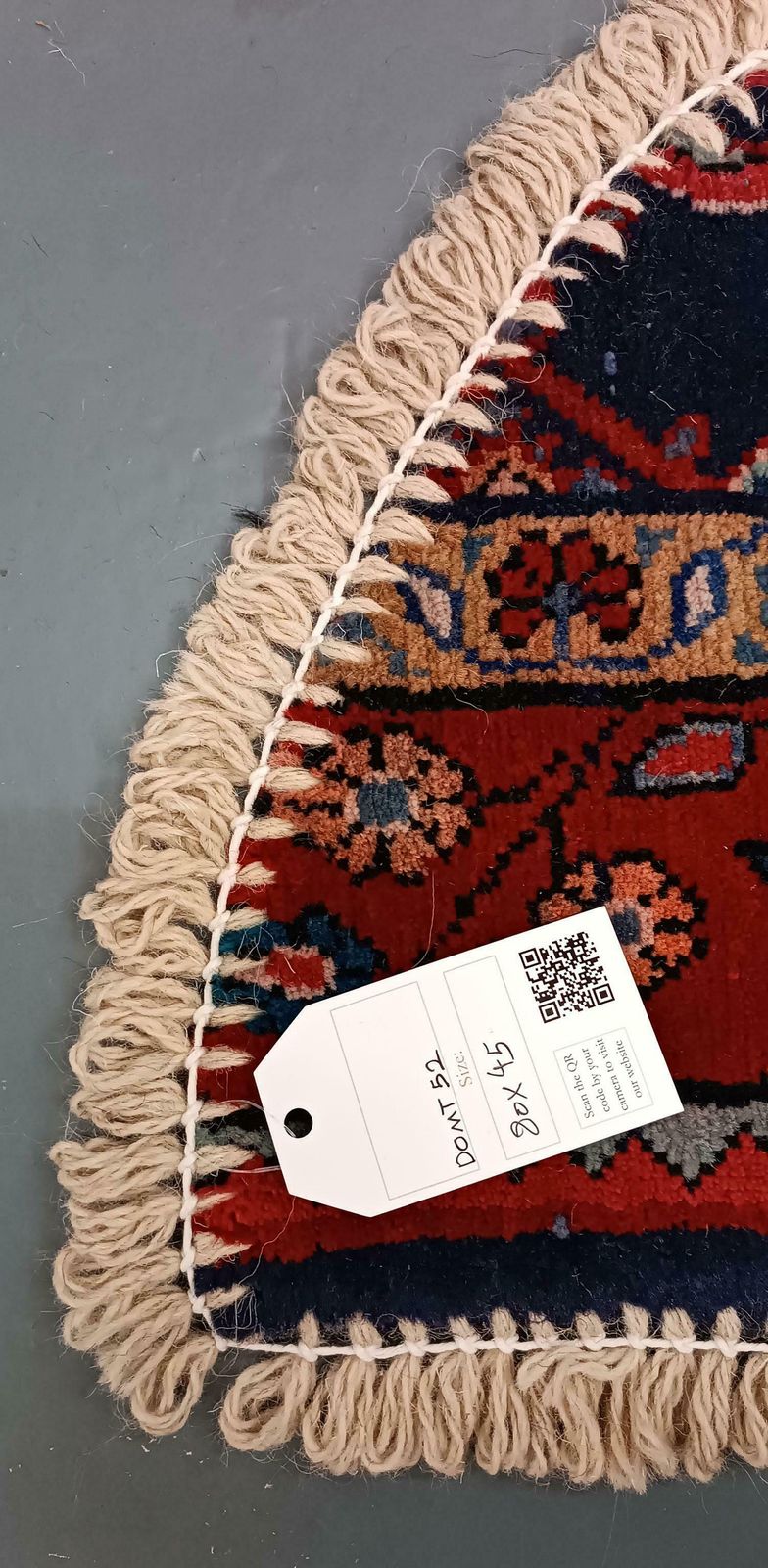 Handmade Rug Doormat Red Oriental Rug Half Circular Interior Carpet Mat Entrance photo buy