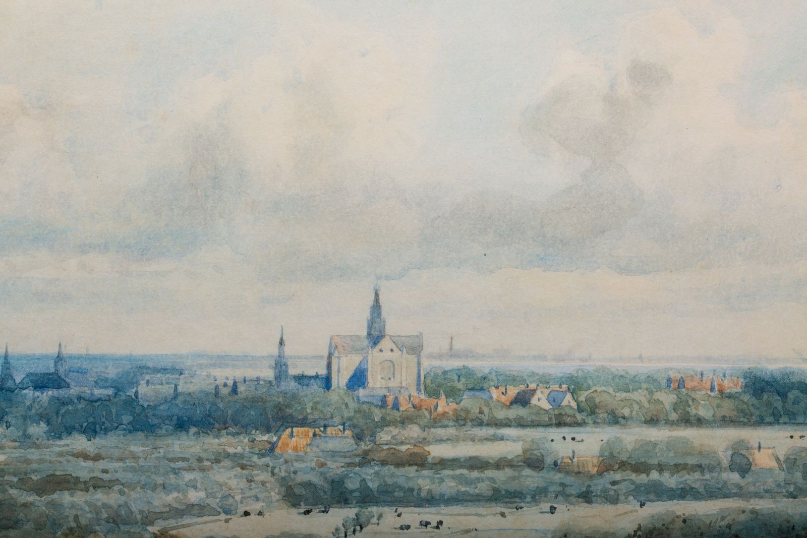 'View Of Haarlem With The St. Bavo' By Johannes Joseph Destrée ( 1827 – 1888 ) photo 5800.0