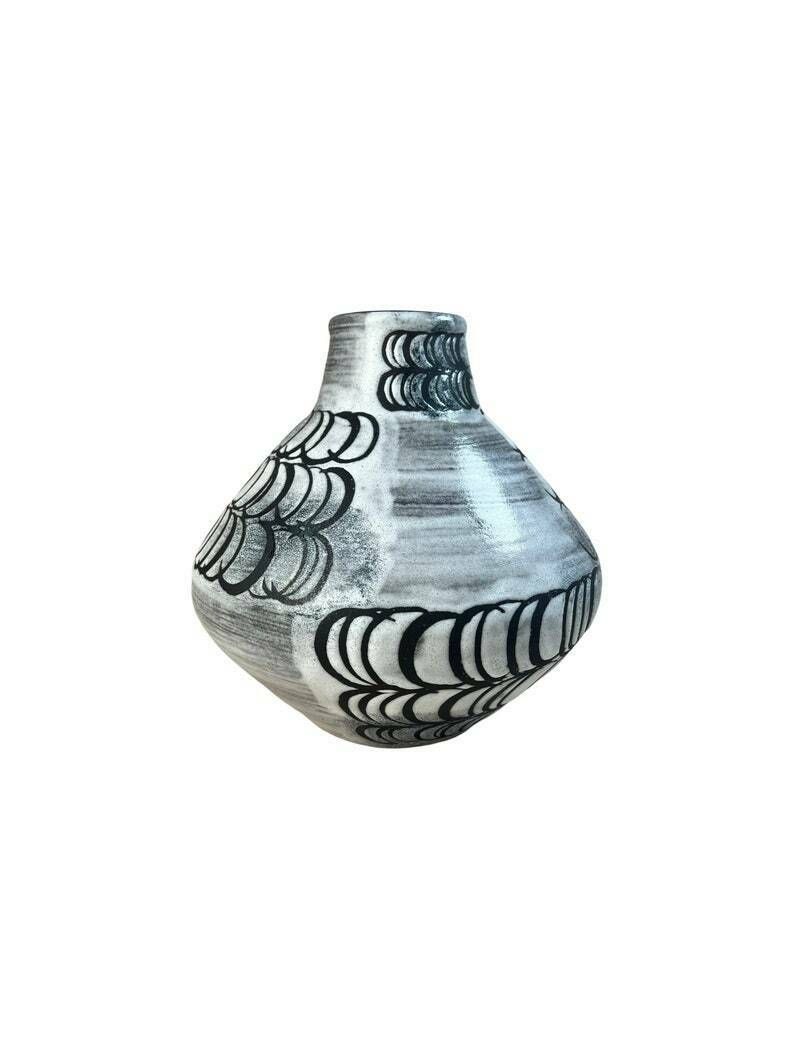 Swiss Pottery Vase , Ziegler Schaffhausen Ceramic Ufo Vase, Made In Switzerland photo furniture