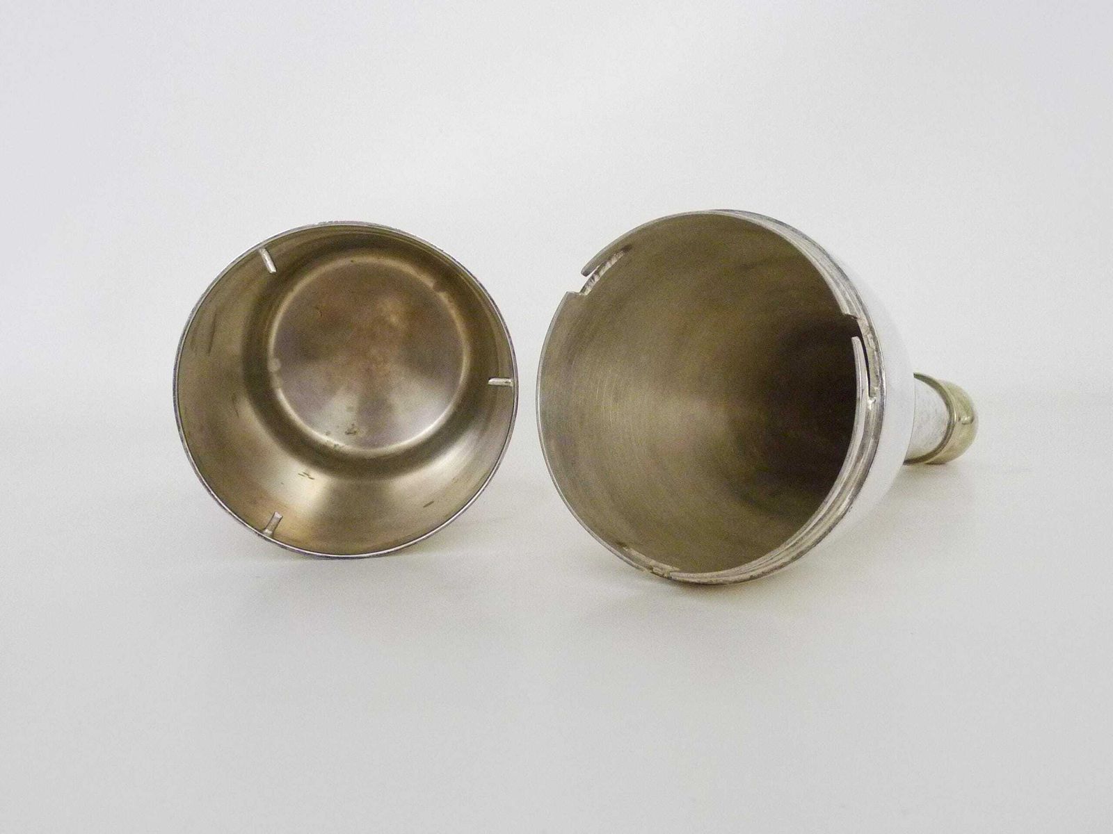 Rare Silver Metal And Brass Shaker In The Shape Of A Champagne Bottle photo Home Decor