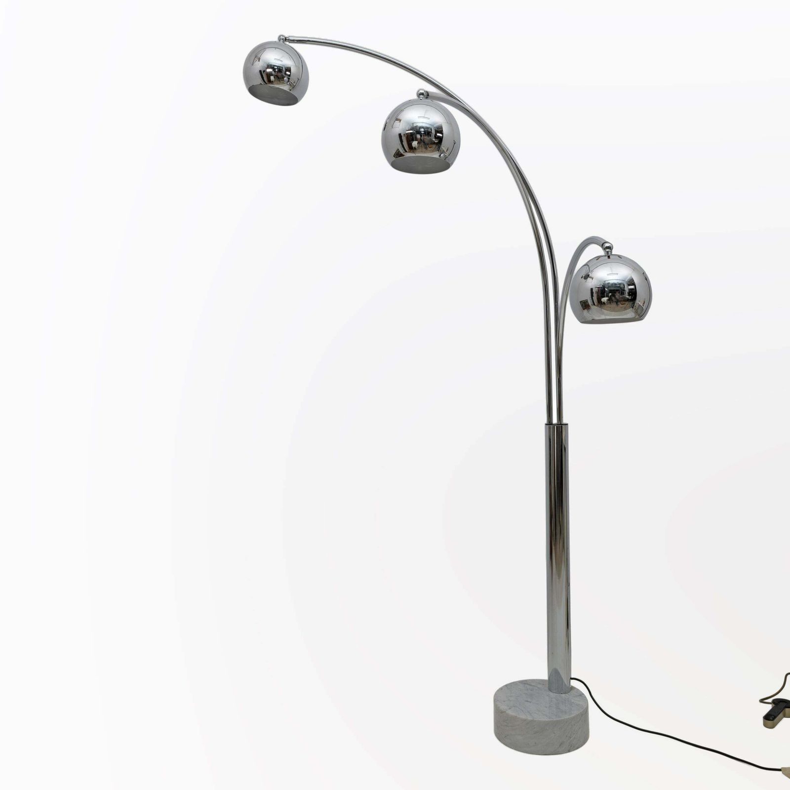 Goffredo Reggiani Mid Century Modern Chromed Metal And Marble Floor Lamp, 1960s photo furniture
