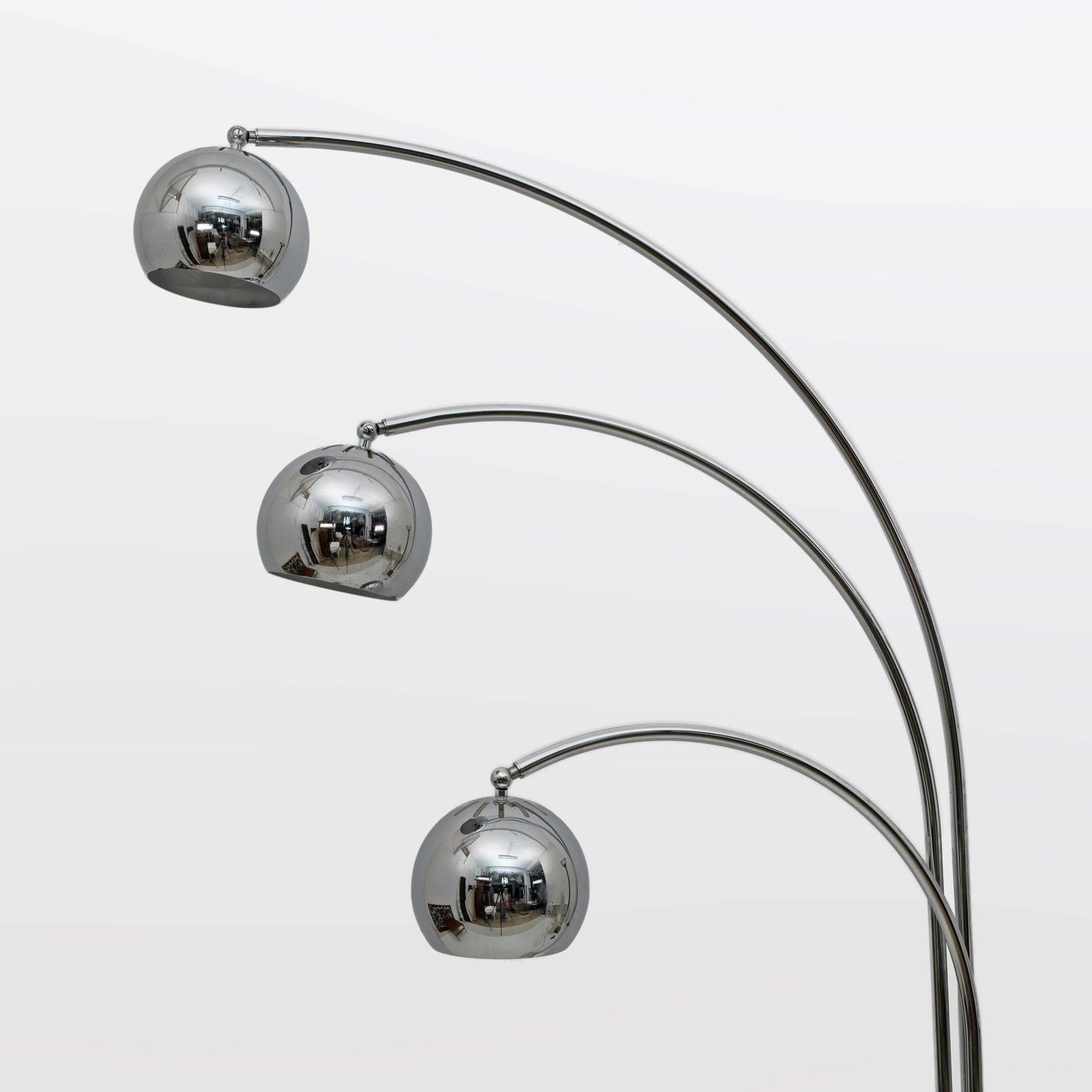 Goffredo Reggiani Mid Century Modern Chromed Metal And Marble Floor Lamp, 1960s photo Lighting