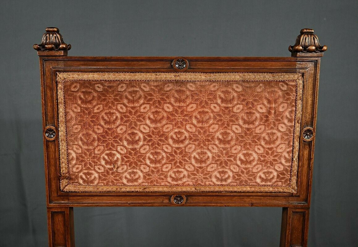 Curule Chair In Solid Walnut, Renaissance Style – Late 19th Century photo vintage