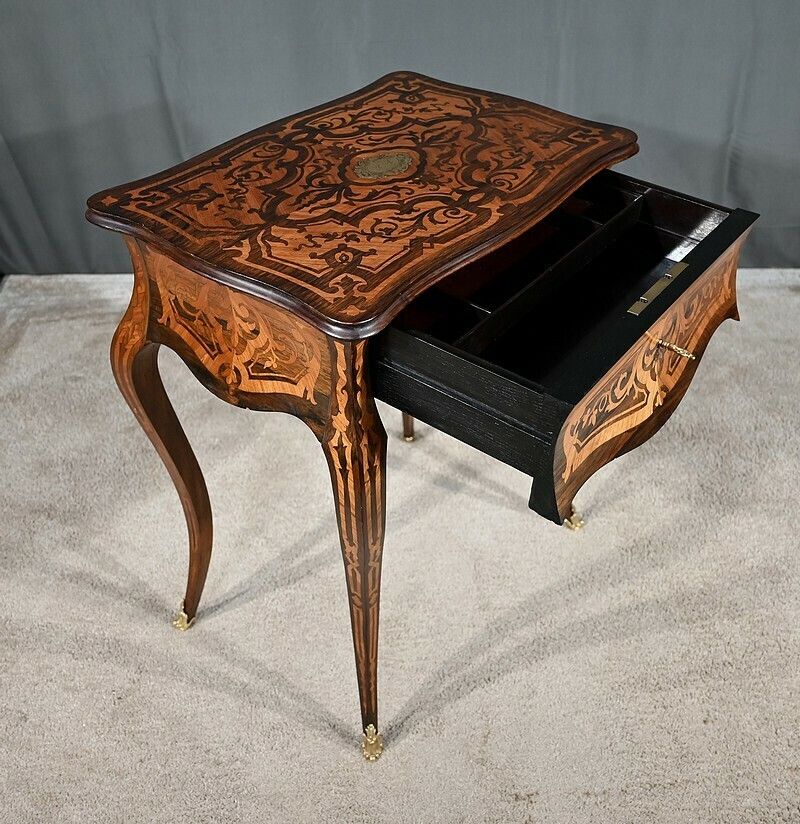 Rosewood And Palisander Workbench, Louis XV Style, Napoleon III Period – Mid 19th Century photo vinterior