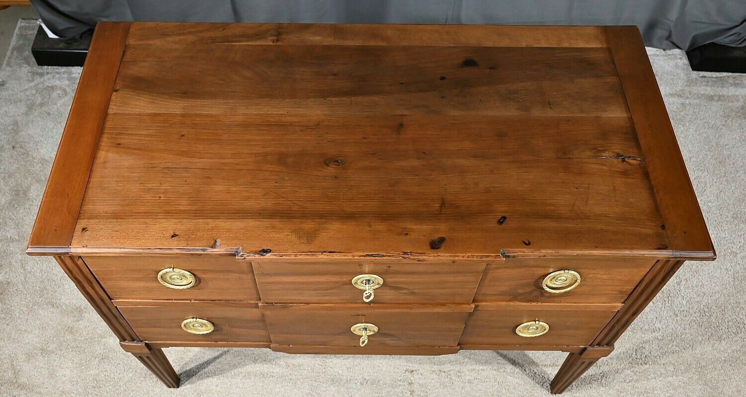 Sauteuse Chest Of Drawers In Walnut, Louis XVI Period – Late 18th Century photo vinterior