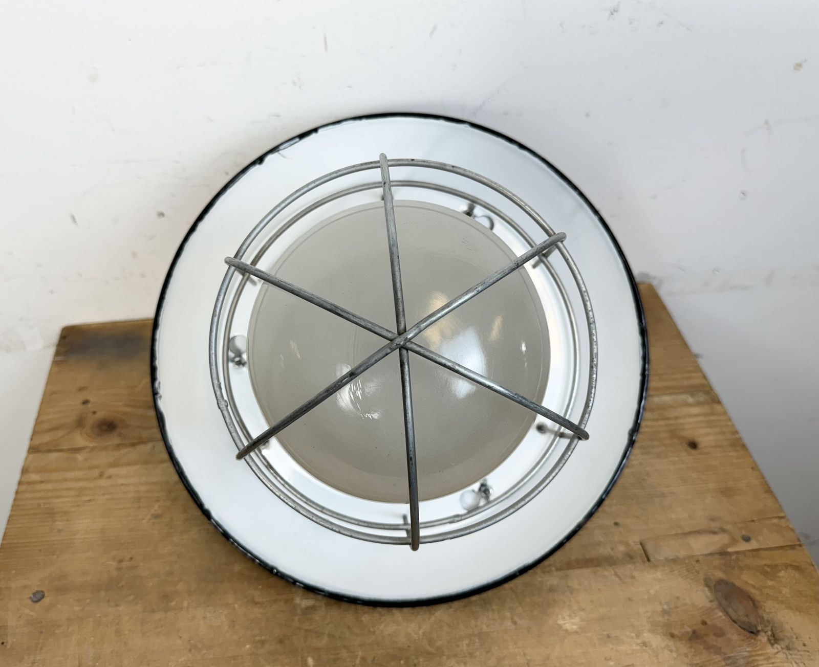 photo furniture Industrial Black Enamel Factory Hanging Lamp, 1960s, 13x