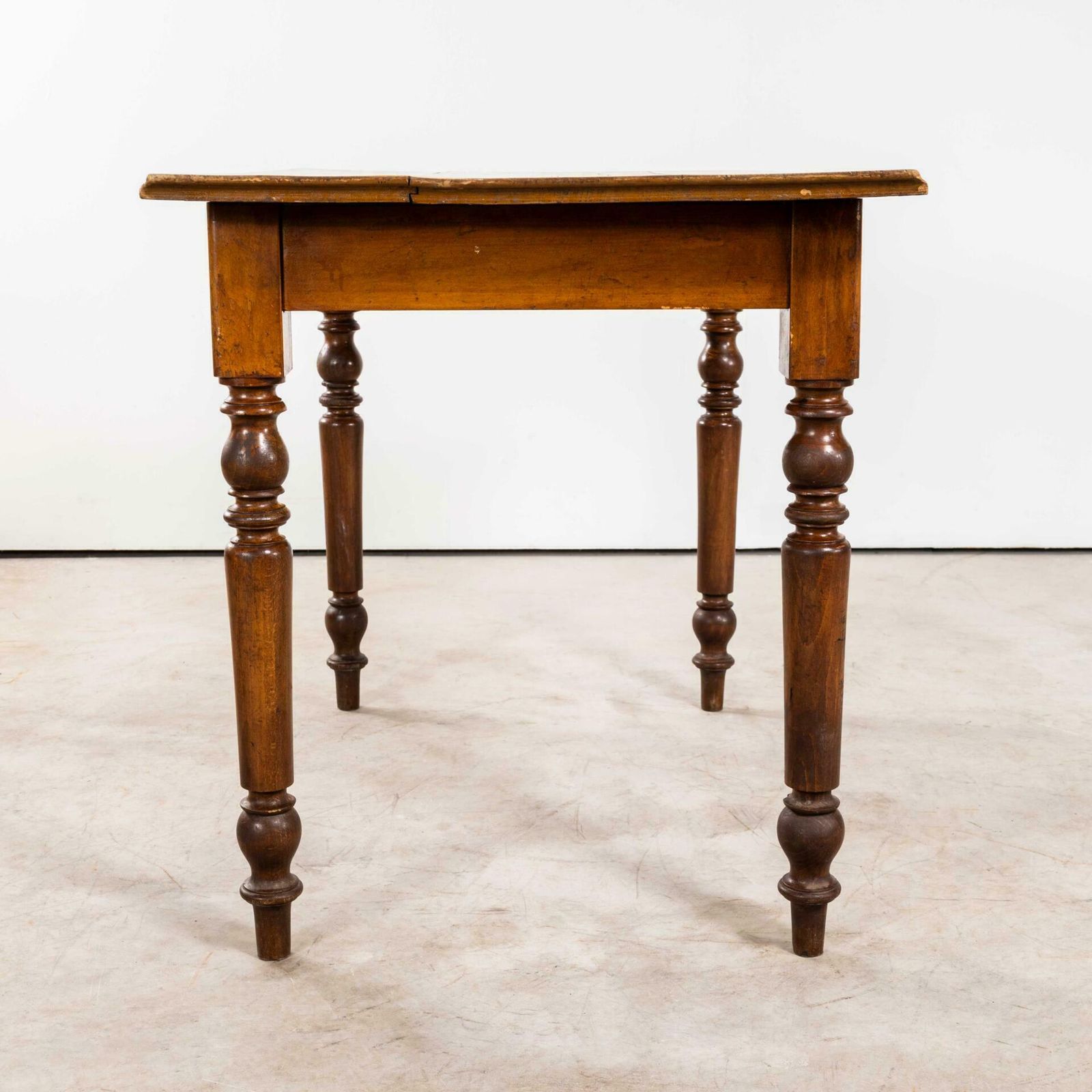 1940’s Original French Fruitwood Compact Dining Table – Bobbin Leg photo vintage
