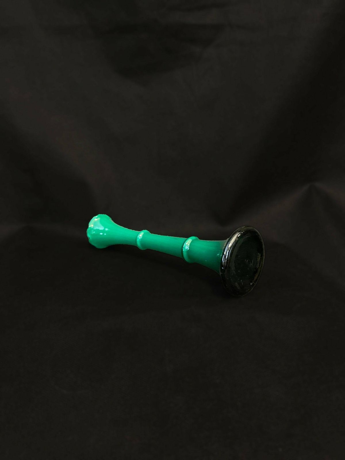 Mid Century Green And Opaline Glass Vase Hand Blown By Carlo Moretti For Murano photo 120.0