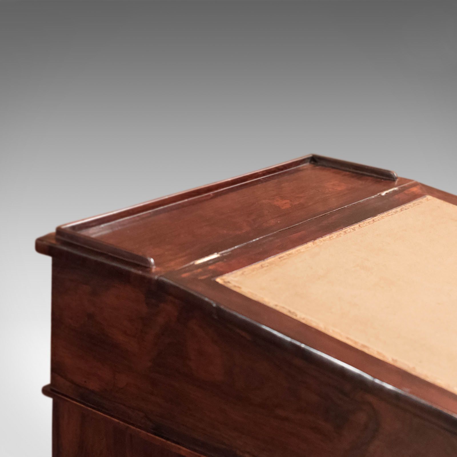 Antique Swivel Top Davenport, Victorian Rosewood Campaign Desk, English C.1850 photo Furniture