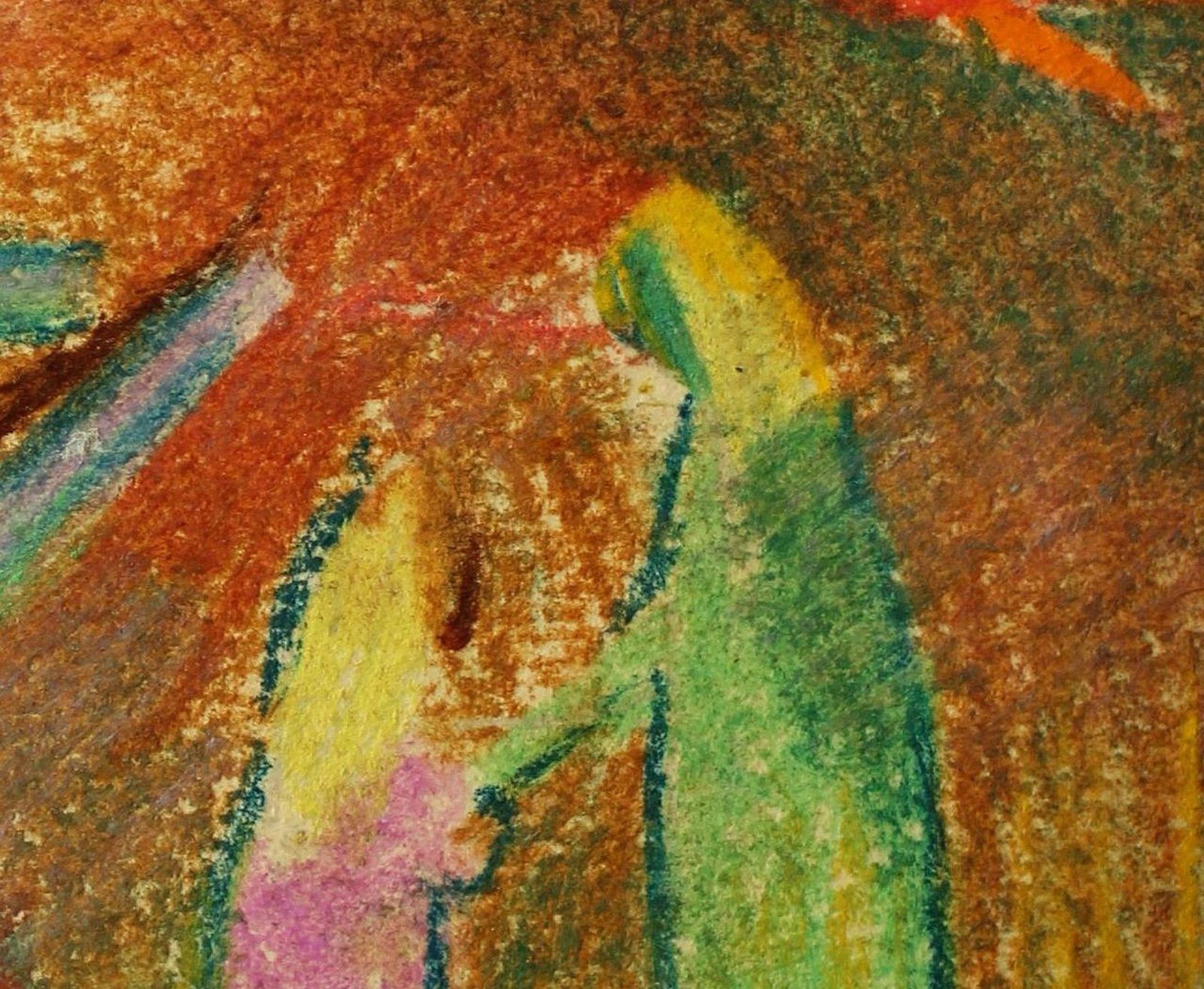 Atis Ievins Scream. 1971, Cardboard, Oil Crayons, 15.5x13 Cm 1971 photo Art