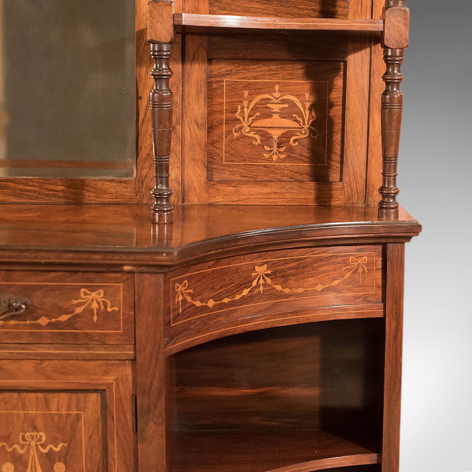 photo furniture Antique Sideboard, Edwardian, Rosewood, Mirror Back Cabinet, Credenza C1910 