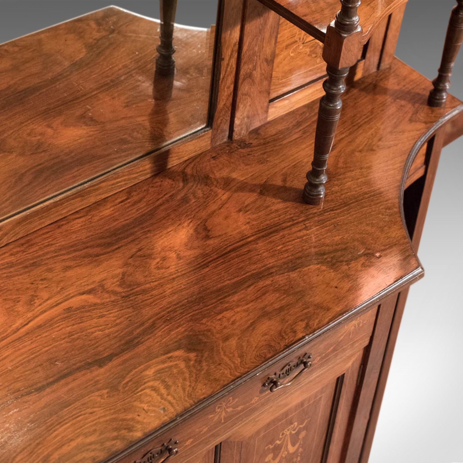 photo for sale Antique Sideboard, Edwardian, Rosewood, Mirror Back Cabinet, Credenza C1910 