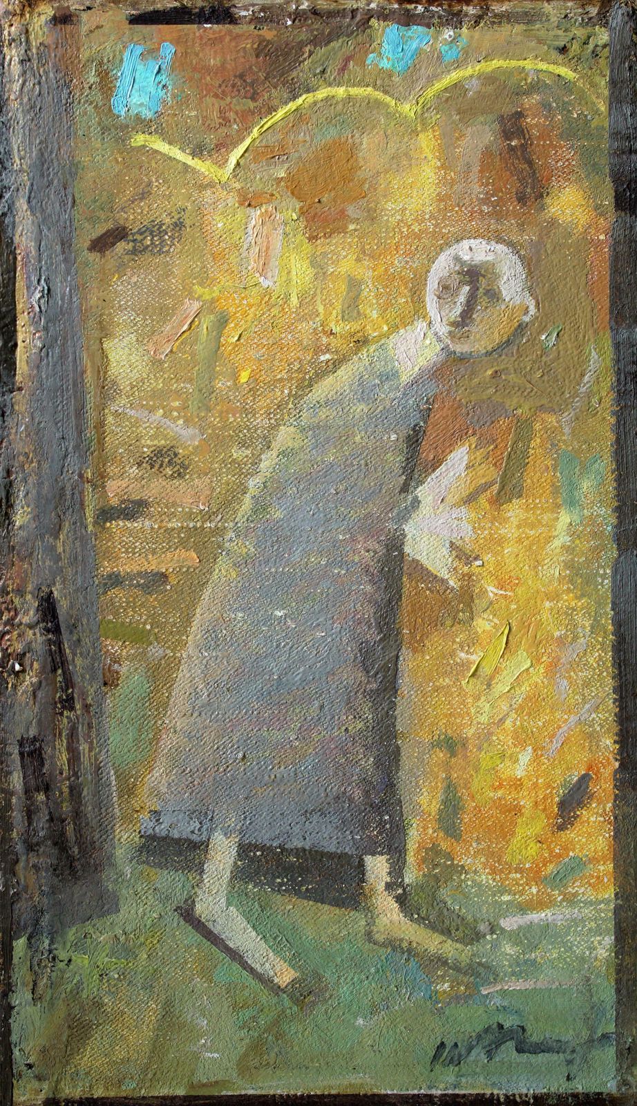 Victor Karnauh Wandering Soul. Oil On Cardboard, 29 X 16. 5 Cm
