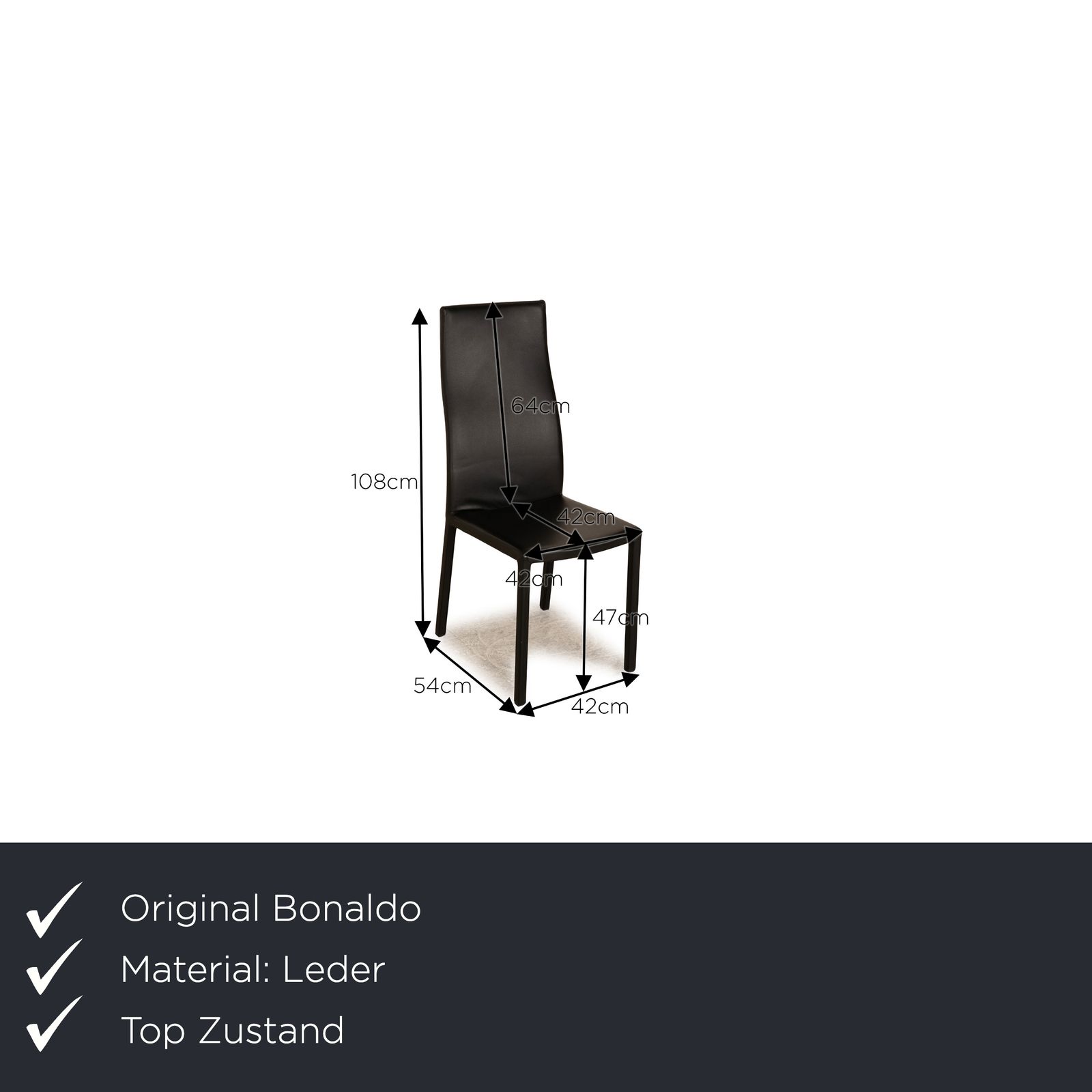 Set Of 8 Bonaldo Milena Leather Chairs Black Dining Room photo furniture