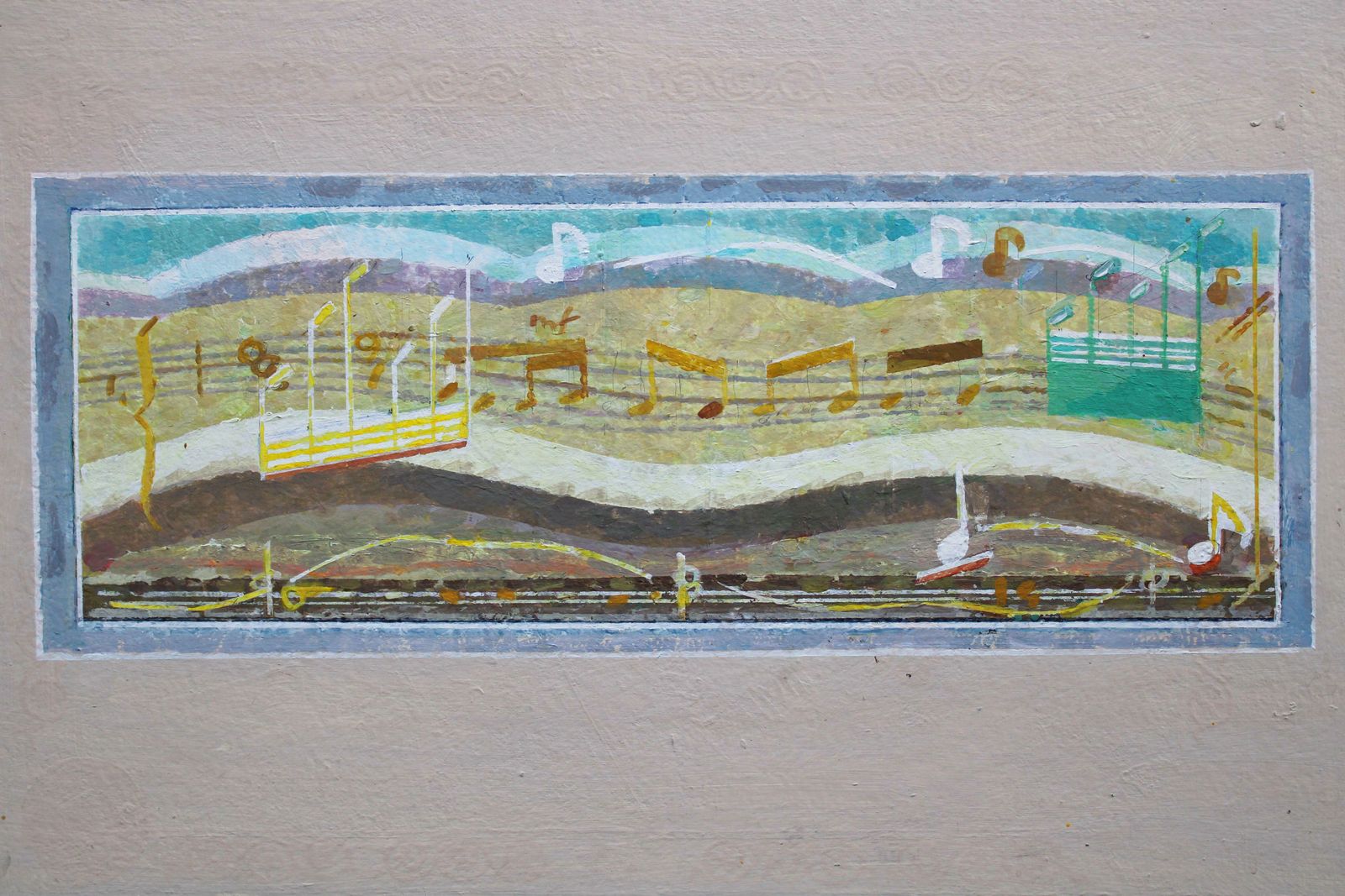 Victor Karnauh Song. Cardboard, Tempera 22.5x59 Cm photo furniture