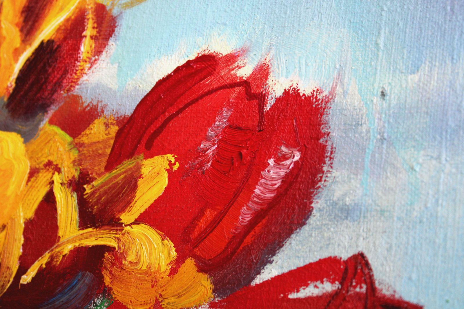 Zita Sudnika Tulips With A Rainbow. Oil On Canvas, 70x80 Cm 2007 photo vinterior