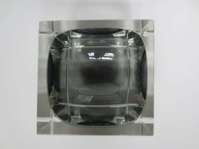 Vintage Italian Murano Mandruzzato Glass Bowl Sports Trophy Futuristic Look photo vinterior